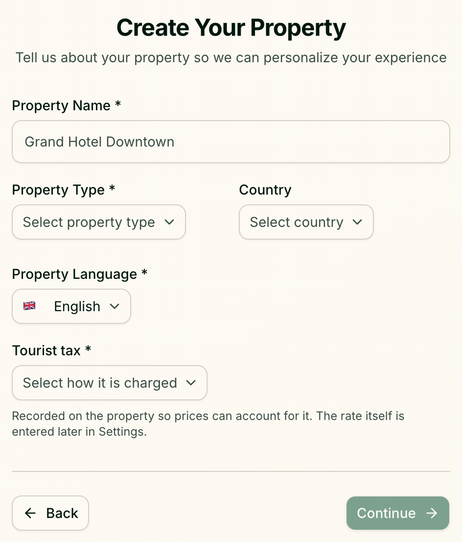 The property form